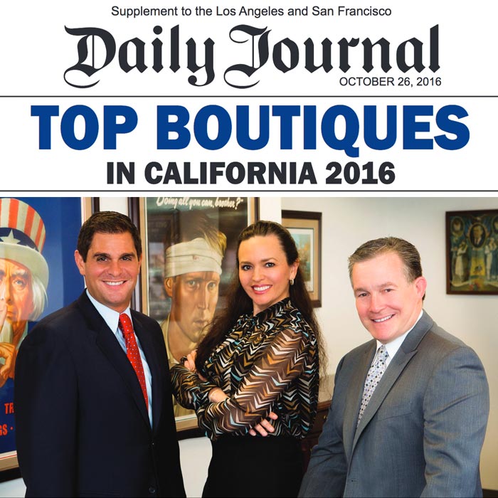 Rosen Saba, LLP Featured by Daily Journal on Top 20 Boutique Firms List and Among Top 8 Litigation Firms