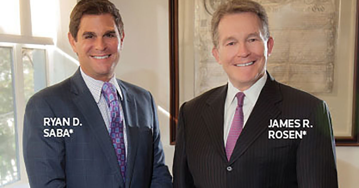 Rosen Saba, LLP is honored to announce that Jim Rosen and Ryan Saba were named “2019 Top Rated Litigators” by ALM Media and Martindale-Hubbell™