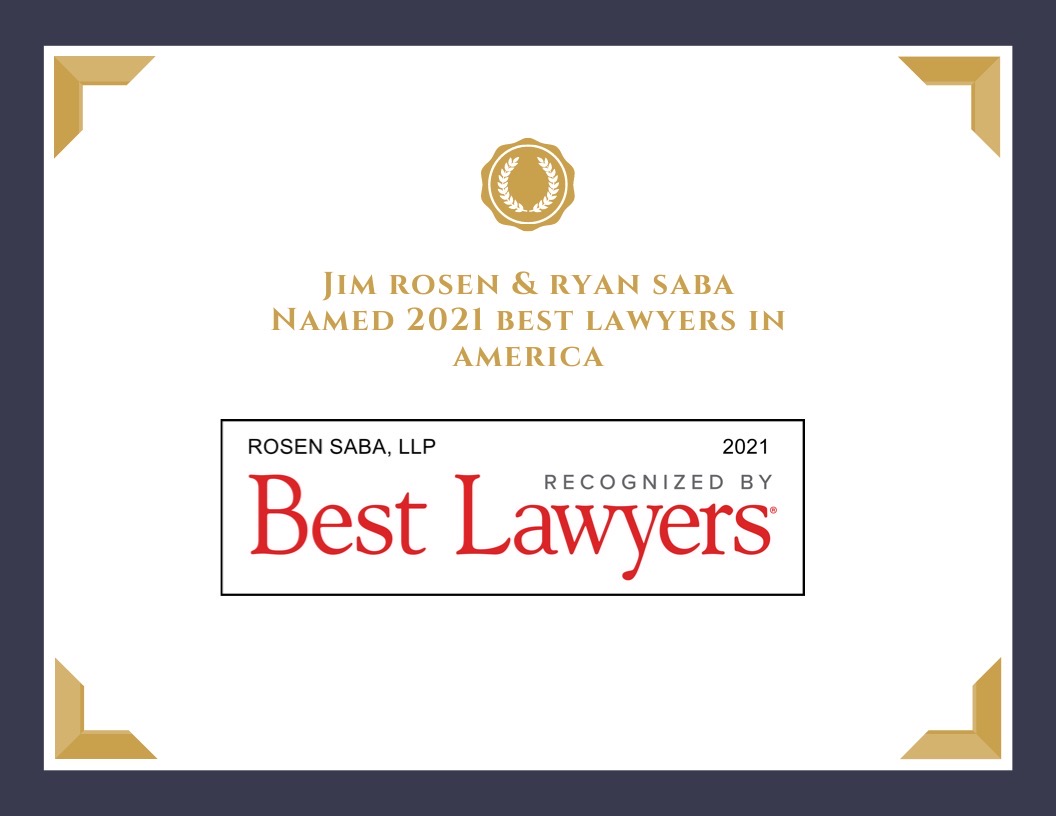 Jim Rosen and Ryan Saba named 2021 Best Lawyers in America by U.S. NEWS – BEST LAWYERS®