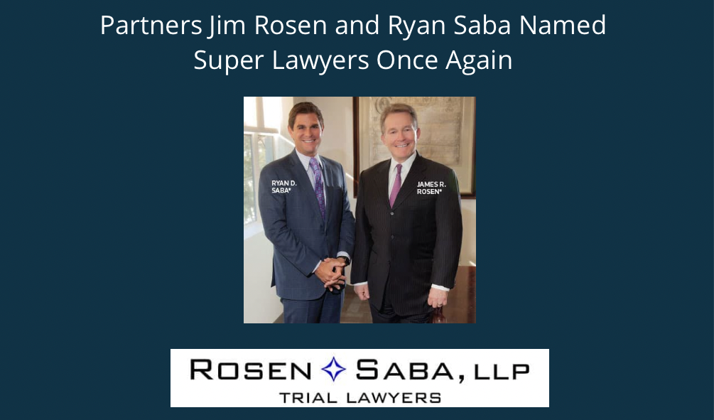 Partners Jim Rosen and Ryan Saba Named SuperLawyers Once Again in 2022