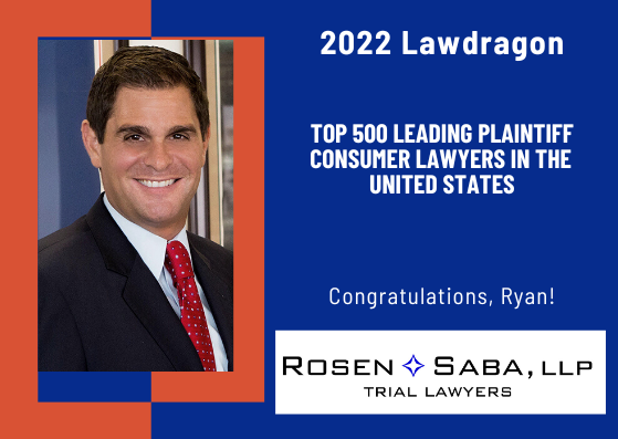 Partner, Ryan Saba, Named one of 2022 Top 500 Leading Plaintiff Consumer Lawyers